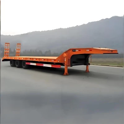 60 ton ekskavatörün taşınması Düşük yataklı römork 3- eksen düşük yataklı yarı römork yüksek kaliteli üç eksenli ekskavatör yarı römork